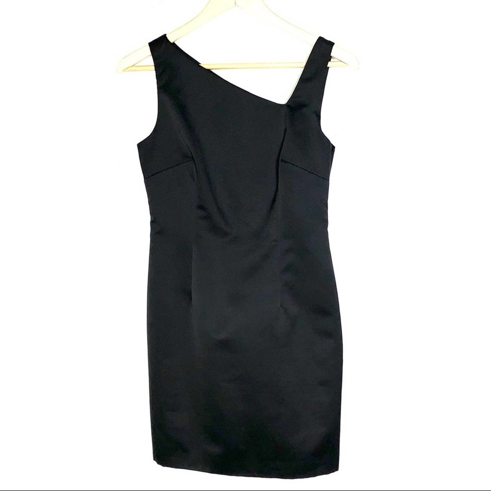 Laundry by Shelli Segal black satin knee length formal  Cocktail dress size 4